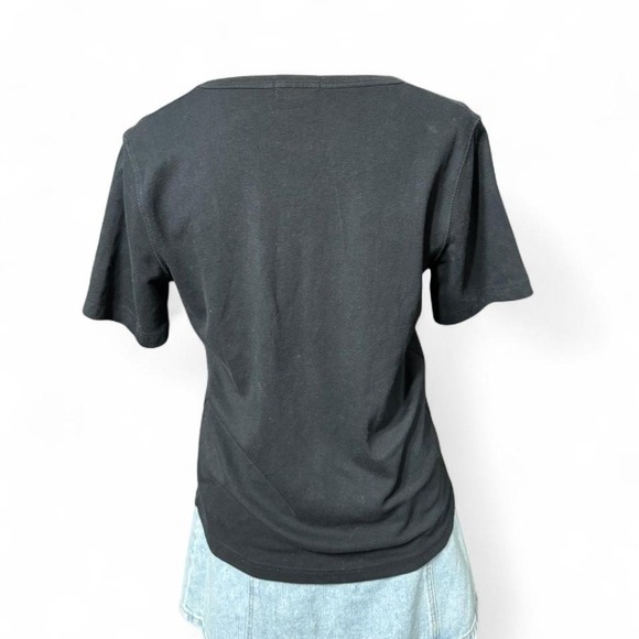 Get Lucky USA Black Rhinestone Slogan Tee Women's Medium Y2K Sparkle Graphic - Picture 4 of 5